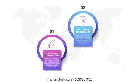 Vector infographic template circles for two label, diagram, graph, presentation. Business concept with 2 options. For content, flowchart, steps, timeline, workflow, marketing, levels, web, chart