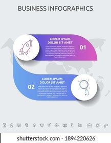 círculos de plantilla de infografía vectorial para dos etiquetas, diagrama, gráfico, presentación. Concepto de negocio con 2 opciones. Para contenido, diagrama de flujo, pasos, línea de tiempo, flujo de trabajo, marketing, banner, niveles, gráfico