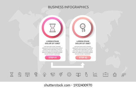 Vector infographic template circles for two labels, diagram, graph, presentation. Business concept with 2 options. For content, flowchart, steps, timeline