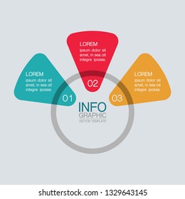 Vector infographic template for circular diagram, graph, presentation, chart, business concept with 3 options.