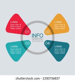 Vector infographic template for circular diagram, graph, presentation, chart, business concept with 4 options.