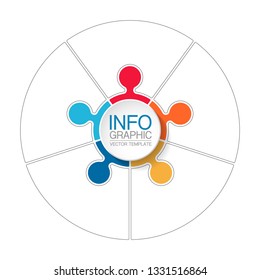 Vector infographic template for circular diagram, graph, presentation, chart, business concept with 5 options.