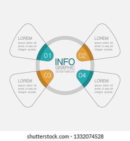 Vector infographic template for circular diagram, graph, presentation, chart, business concept with 4 options.