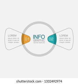 Vector infographic template for circular diagram, graph, presentation, chart, business concept with 2 options.