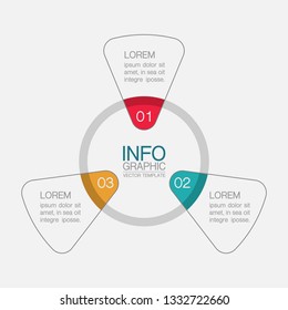Vector infographic template for circular diagram, graph, presentation, chart, business concept with 3 options.