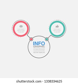 Vector infographic template for circular diagram, graph, presentation, chart, business concept with 2 options.