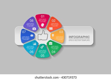 Vector infographic template, circular, eight options