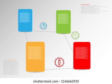 Vector infographic template with color cards and icons