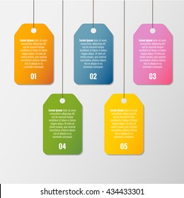 Vector infographic template with colorful labels for web and print design