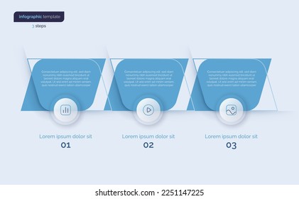 Vector infographic template composed of 3 elements.