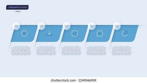 Vector infographic template composed of 5 elements.