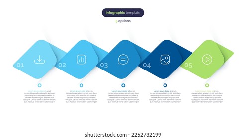 Vector infographic template composed of 5 elements.