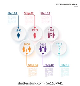 Vector infographic template. Concept of timeline. Illustration on the white background.