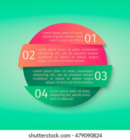 Vector infographic template. Cut strips with shadows.