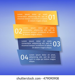 Vector infographic template. Cut strips with shadows.