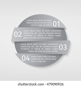 Vector infographic template. Cut strips with shadows.