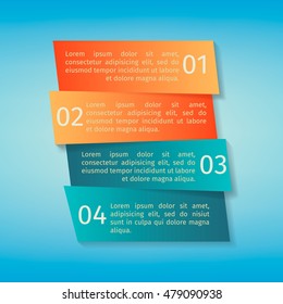 Vector infographic template. Cut strips with shadows.