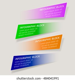 Vector infographic template. Cut strips with shadows.