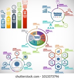 Vector infographic. Template for cycle diagram, graph, presentation and round chart. Business concept with 5 or 6 options, parts, steps or processes.
