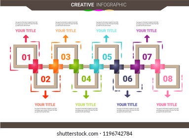 Vector infographic. Template for cycle diagram, graph, presentation and round chart. Business concept with 8 options, parts, steps or processes. Data visualization.