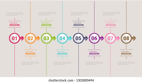 Vector infographic. Template for cycle diagram, graph, presentation and round chart. Business concept with 8 options, parts, steps or processes. Data visualization.