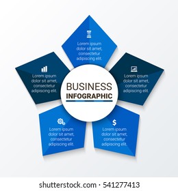 Vector infographic. Template for cycle diagram, graph, presentation and round chart. Business concept with options, parts, steps or processes. Abstract background.