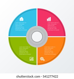 Vector infographic. Template for cycle diagram, graph, presentation and round chart. Business concept with options, parts, steps or processes. Abstract background.