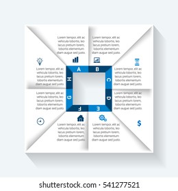 Vector infographic. Template for cycle diagram, graph, presentation and round chart. Business concept with options, parts, steps or processes. Abstract background.