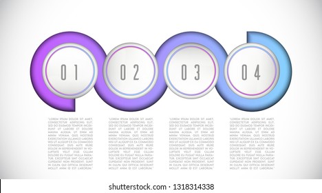 Vector infographic template.  Data visualization with  four step  and option. Process timeline chart. Workflow layout with icons - Paper craft design. Vivid colors.Vector 