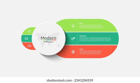 Diseño de plantillas de infografía vectorial con 3 pasos