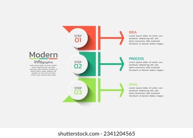 Vector infographic template design with 3 steps