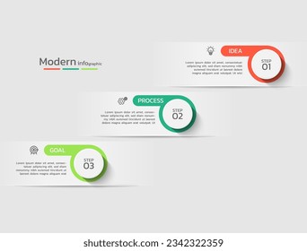 Vector infographic template design with 3 steps