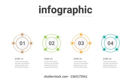 Vector infographic template design with 4 step or option.Business concept. Illustration.