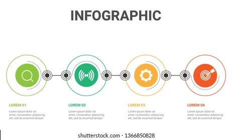 Vector infographic template design with 4 option or process.Business concept. Illustration. 