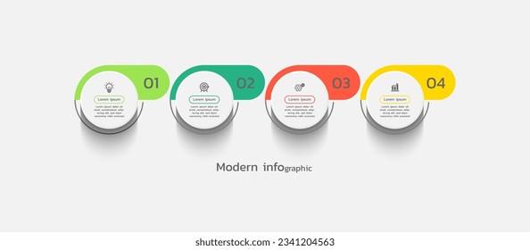 Diseño de plantillas de infografía vectorial con 4 pasos