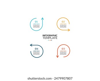 Diseño de Plantilla infográfica de Vector con 4 pasos, opciones o piezas. Visualización de datos empresariales para presentación.