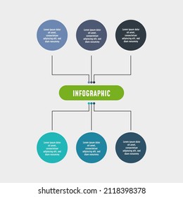 Vector infographic, template design. Business concept, Infograph with option number 6, step or process. Infographic elements for layout process diagrams, parts, graphs, infographics