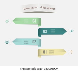 Vector infographic template. Design business concept for presentation, graph and diagram. 4 options, parts, steps or processes. EPS10.