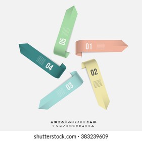 Vector infographic template. Design business concept for presentation, graph and diagram. 5 options, parts, steps or processes. EPS10.