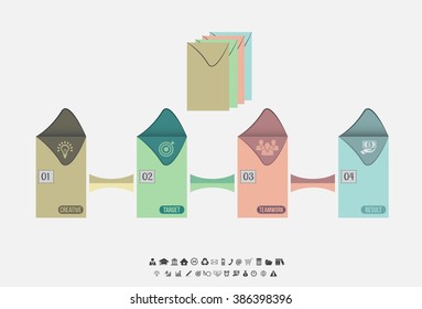 Vector infographic template. Design business concept for presentation, graph and diagram. 4 options, parts, steps or processes. Vector EPS10.