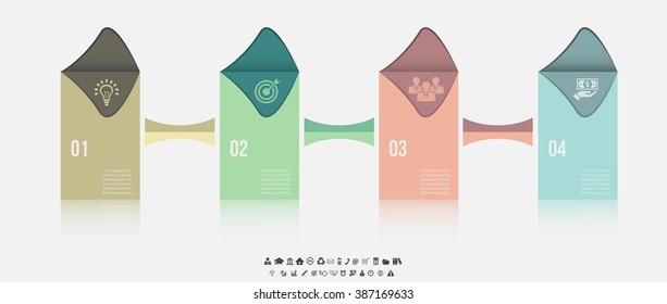 Vector infographic template. Design business concept for presentation, graph and diagram. 4 options, parts, steps or processes. Vector EPS10.