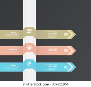 Vector infographic template. Design business concept for presentation, graph and diagram. 3 options, parts, steps or processes. Vector EPS10.