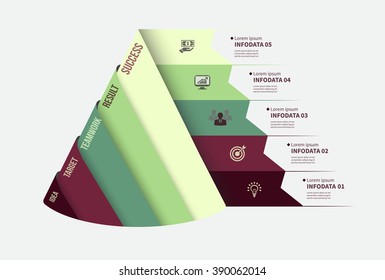 Vector infographic template. Design business concept for presentation, graph and diagram. 5 options, parts, steps or processes. Vector EPS10.