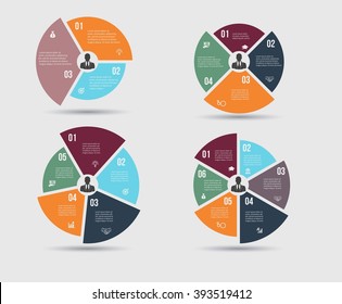 Vector infographic template. Design business concept for presentation, graph and diagram. 3, 4, 5 options, parts, steps or processes. Vector EPS10.