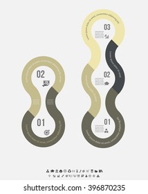 Vector infographic template. Design business concept for presentation, graph and diagram. 2, 3 options, parts, steps or processes. Vector EPS10.