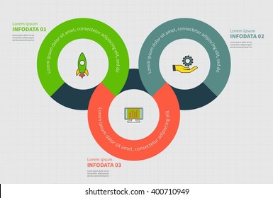 Vector Infographic Template. Design Business Concept For Presentation, Graph And Diagram. 3 Options, Parts, Steps Or Processes. Vector EPS10.