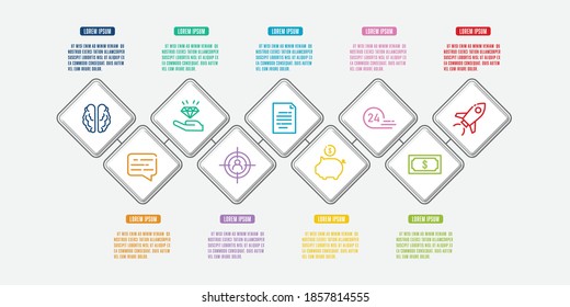 Vector infographic template design with concept business 9 step for presentation.