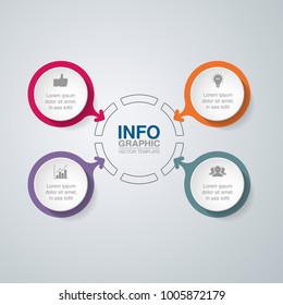 Vector infographic template for diagram, graph, presentation, chart, business concept with 4 options.