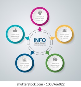 Vector infographic template for diagram, graph, presentation, chart, business concept with 5 options.