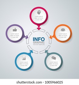 Vector infographic template for diagram, graph, presentation, chart, business concept with 5 options.